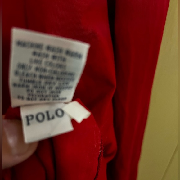 Polo by Ralph Lauren Red Long Sleeve Cotton Tee Preppy Comfy Casual Size L - Picture 3 of 7